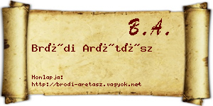 Bródi Arétász névjegykártya